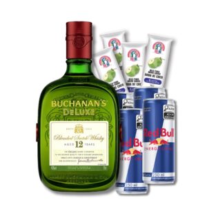 Combo de Buchanans (4 Red Bulls + 4 Gelos)