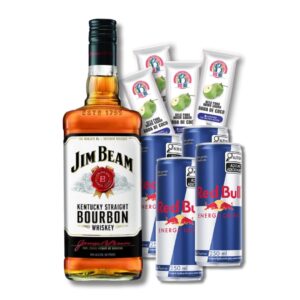 Combo de Jim Beam (4 Red Bulls + 4 Gelos)