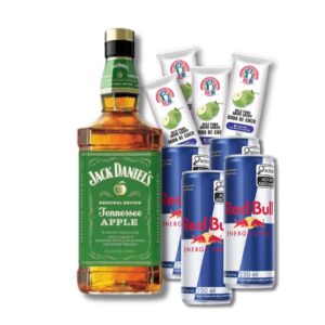 Combo de Jack Daniels Apple (Maça Verde) (4 Gelos + 4 Red Bulls)